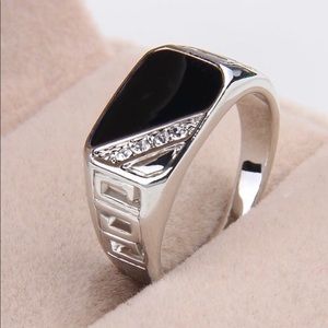 men’s black and silver metal ring Metal Blackstone